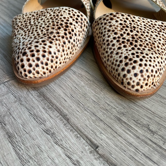 Loeffler Randall Willa Pony Hair Lace Up Oxford Flat Cut Out Brown/Cream SZ 7 - Picture 7 of 14